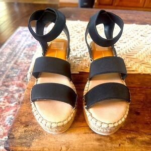 Dolce Vita Womens Sandals Lury Espadrille Wedge Strappy Preppy Black